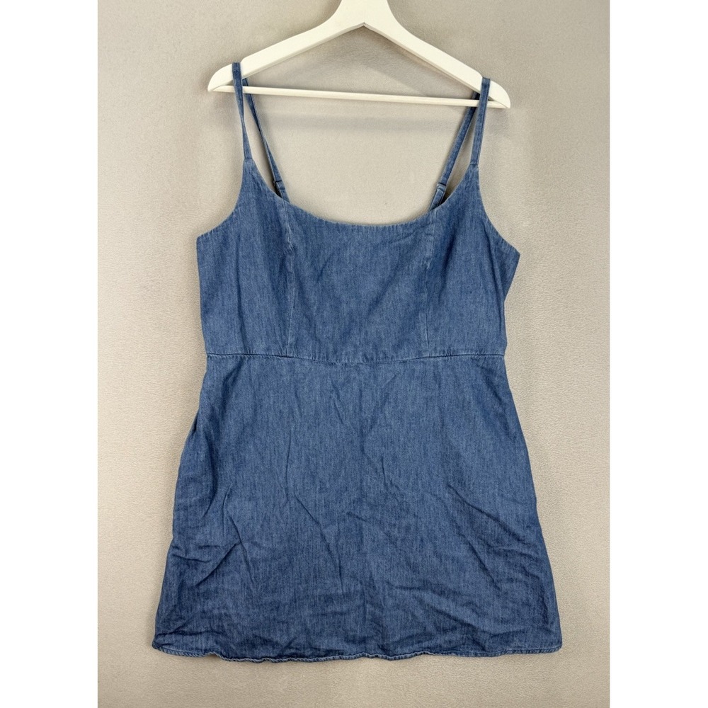Old Navy Women's Sz XL Blue Chambray Cotton Fit & Flare Cami Mini Dress